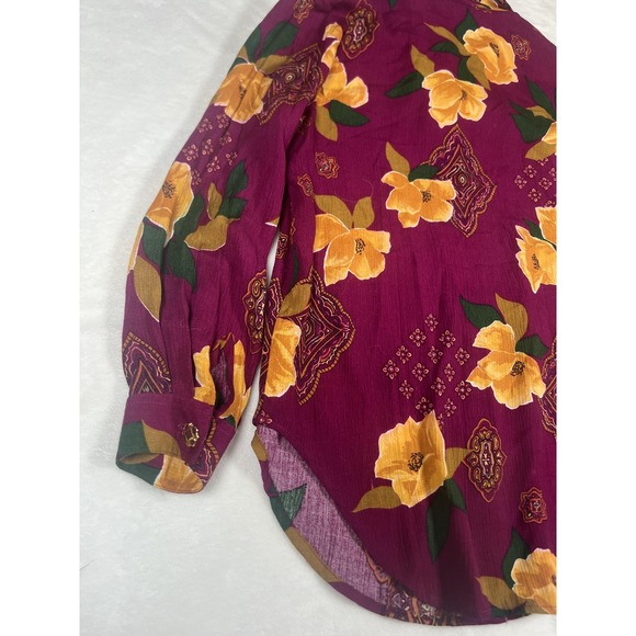 Vintage SK‎ & Company Shirt Womens Petite Small Floral Long Sleeve Button Up 90s - Picture 9 of 13